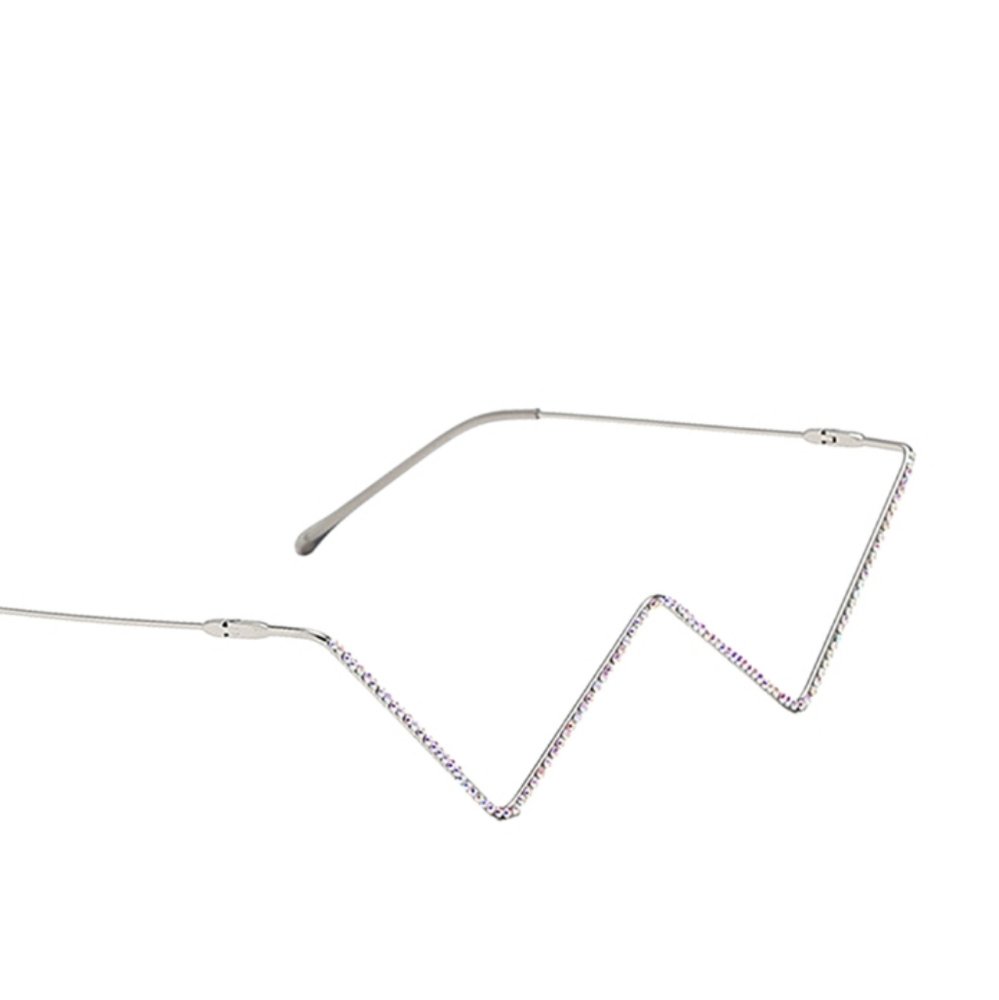 Designer blinged out celebrity silver sunglasses